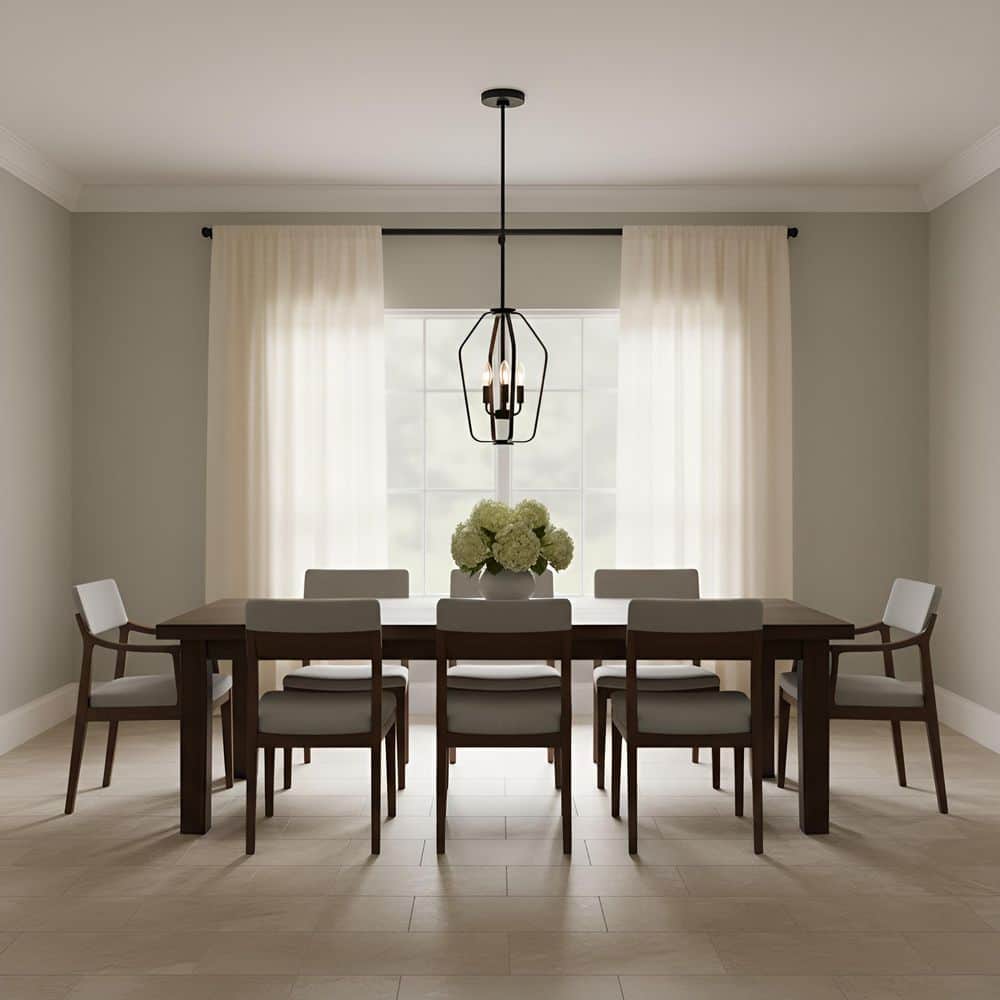 Kennan 3-Light Midnight Black Transitional Dimmable Lantern Chandelier price history on PriceWatchPro