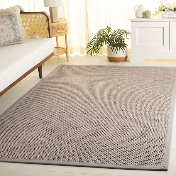 Natural Fiber 8 ft. x 10 ft. Marble/Beige Casual Basketweave Texture Area Rug