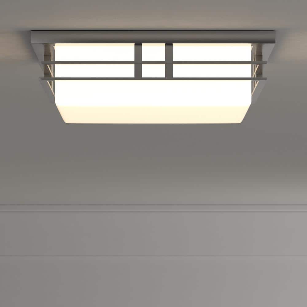 Brushed Nickel 11" LED Flush Mount Light with Glass Shade