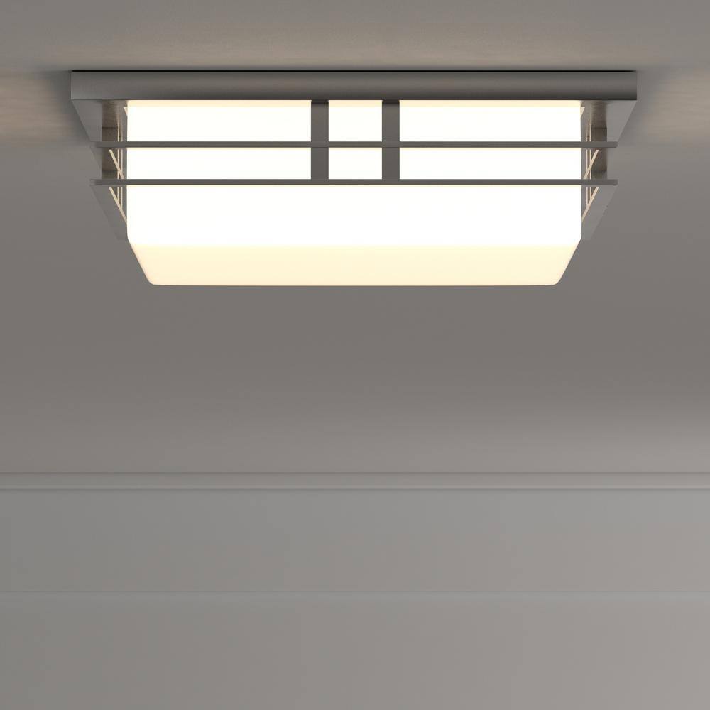 Brushed Nickel 11" LED Flush Mount Light with Glass Shade