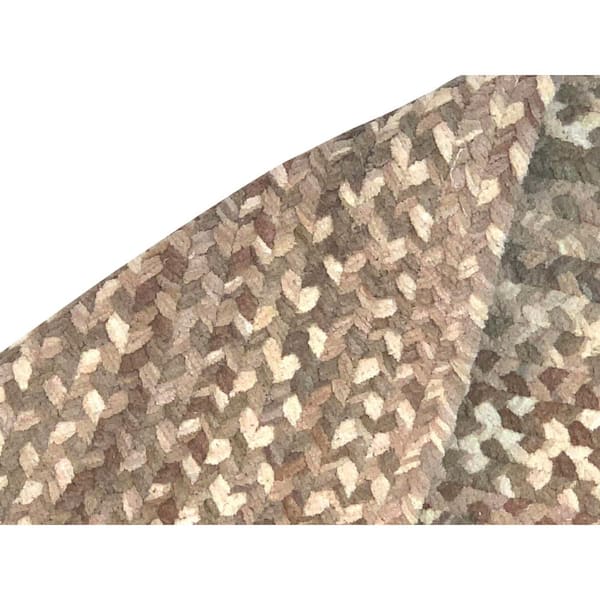 Ombre Braid Beige 96 in. x 120 in. Oval 100% Cotton Chenille Reversible Indoor Area Rug