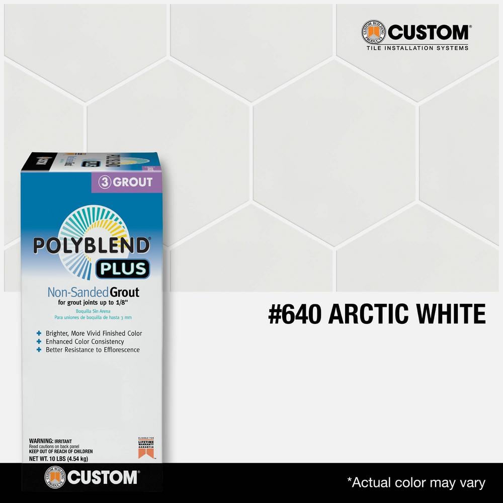Polyblend Plus Arctic White Non-Sanded Grout for Tile, 10 lb
