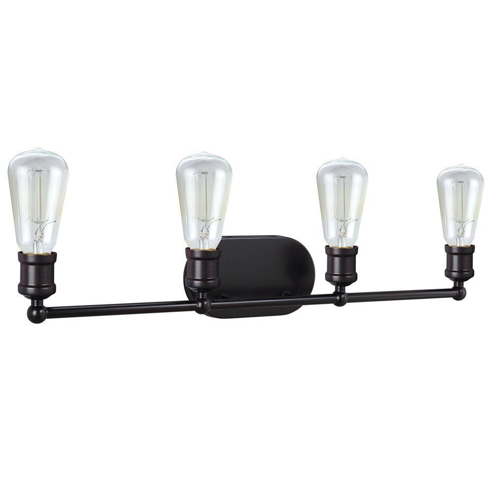 Oil Rubbed Bronze 4-Light Dimmable Bathroom Vanity Fixture