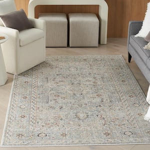 Oushak Home Light Grey 6 ft. x 7 ft. Floral Traditional Area Rug