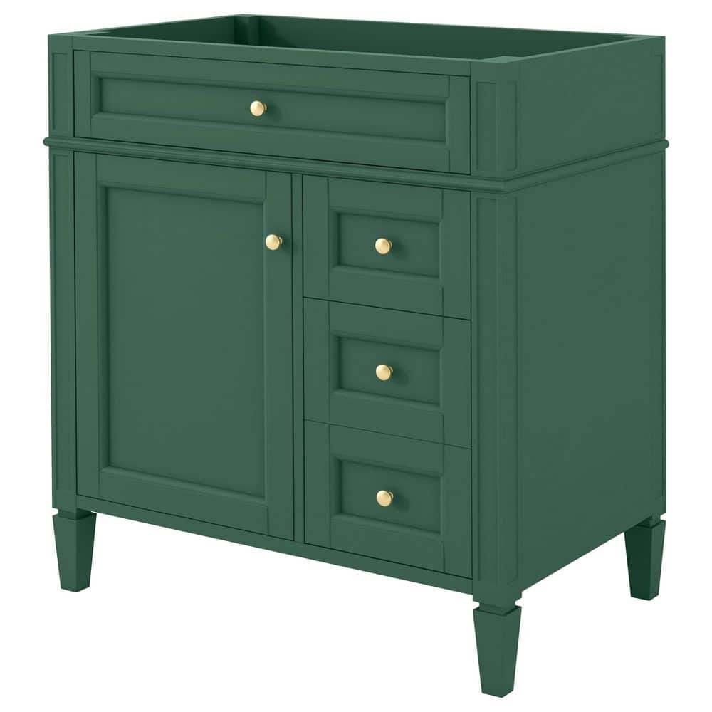 29.3 in. Bath Vanity Cabinet without Top in Green with 2 Drawers and a Tip-out Drawer, Basin Not Included price history on PriceWatchPro