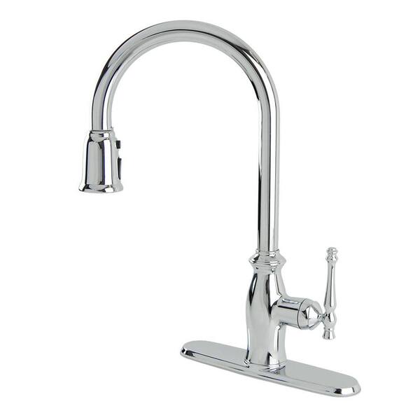 Fontaine Giordana Single-Handle Pull-Down Sprayer Kitchen Faucet in Chrome