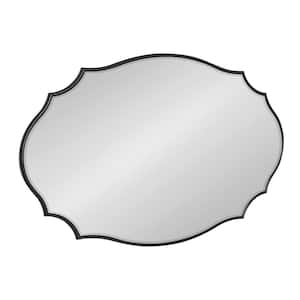 Leanna 36 in. x 24 in. Classic Oval Framed Black Wall Accent Mirror