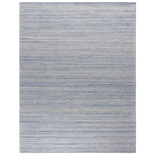 Natura 9 ft. x 12 ft. Blue Striped Distressed Area Rug