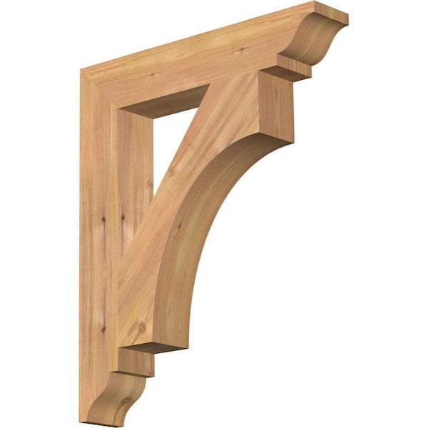 Ekena Millwork 3.5 in. x 24 in. x 20 in. Western Red Cedar Westlake Traditional Smooth Bracket