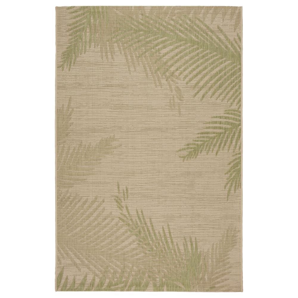 Camila Tropical Beige/Green 3x5 ft. Lush Palms Polypropylene Indoor/Outdoor