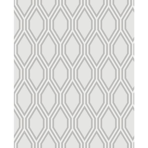 A-Street Prints Honeycomb Grey Geometric Paper Strippable Roll (Covers 56.4 sq. ft.)