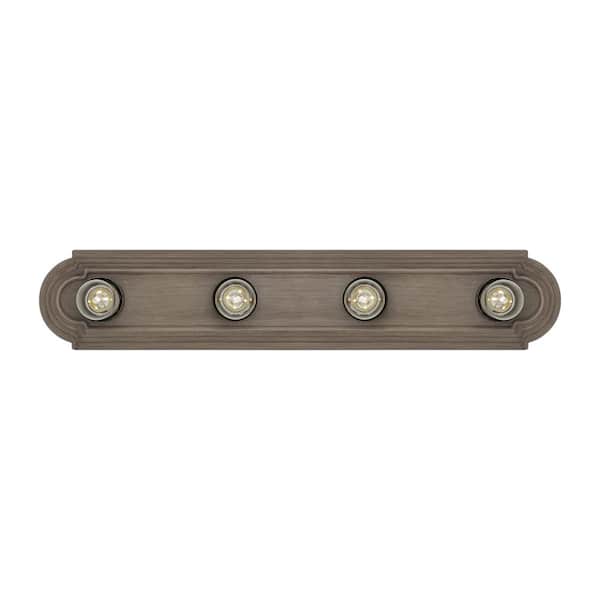Generation Lighting De-Lovely 24 in. 4-Light Distressed Oak Vanity Light with Weathered Gray Bulb Sleeves