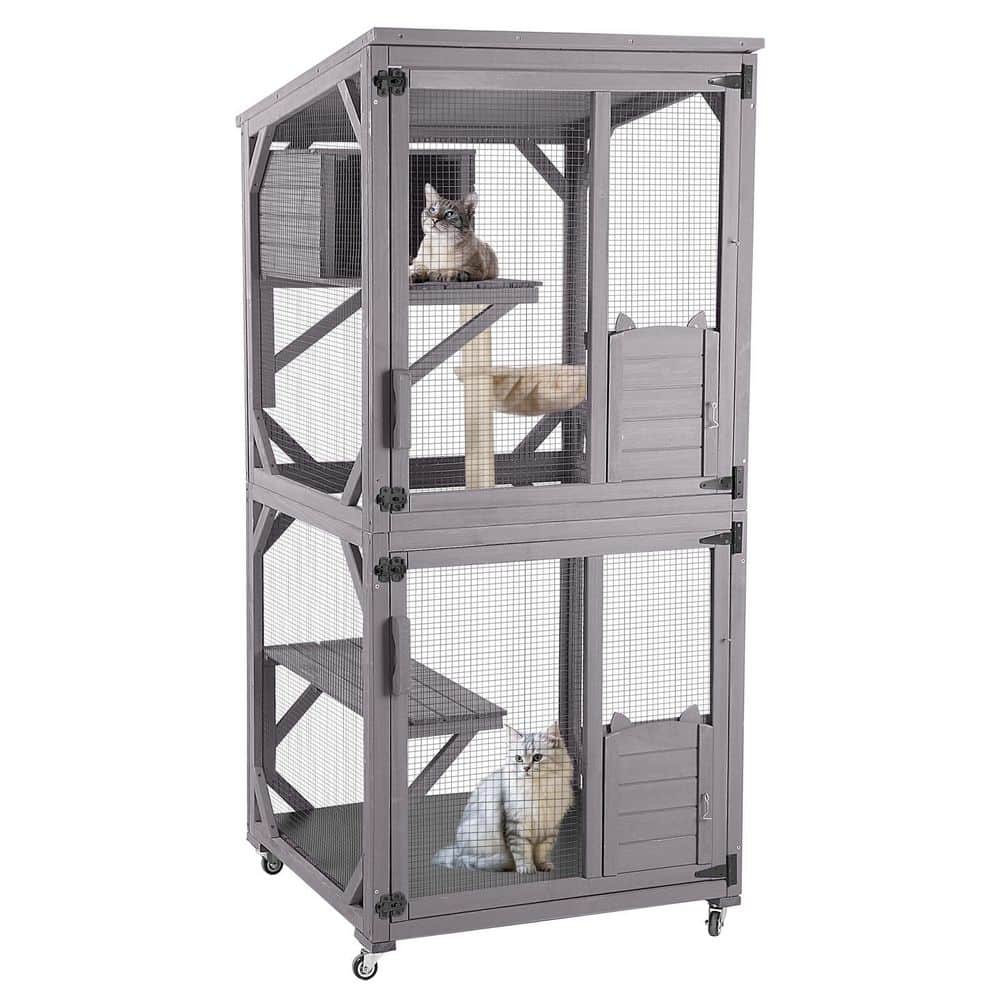 aivituvin Cat House, Outdoor Cat Catio (Inner Space 13.2 sq. ft