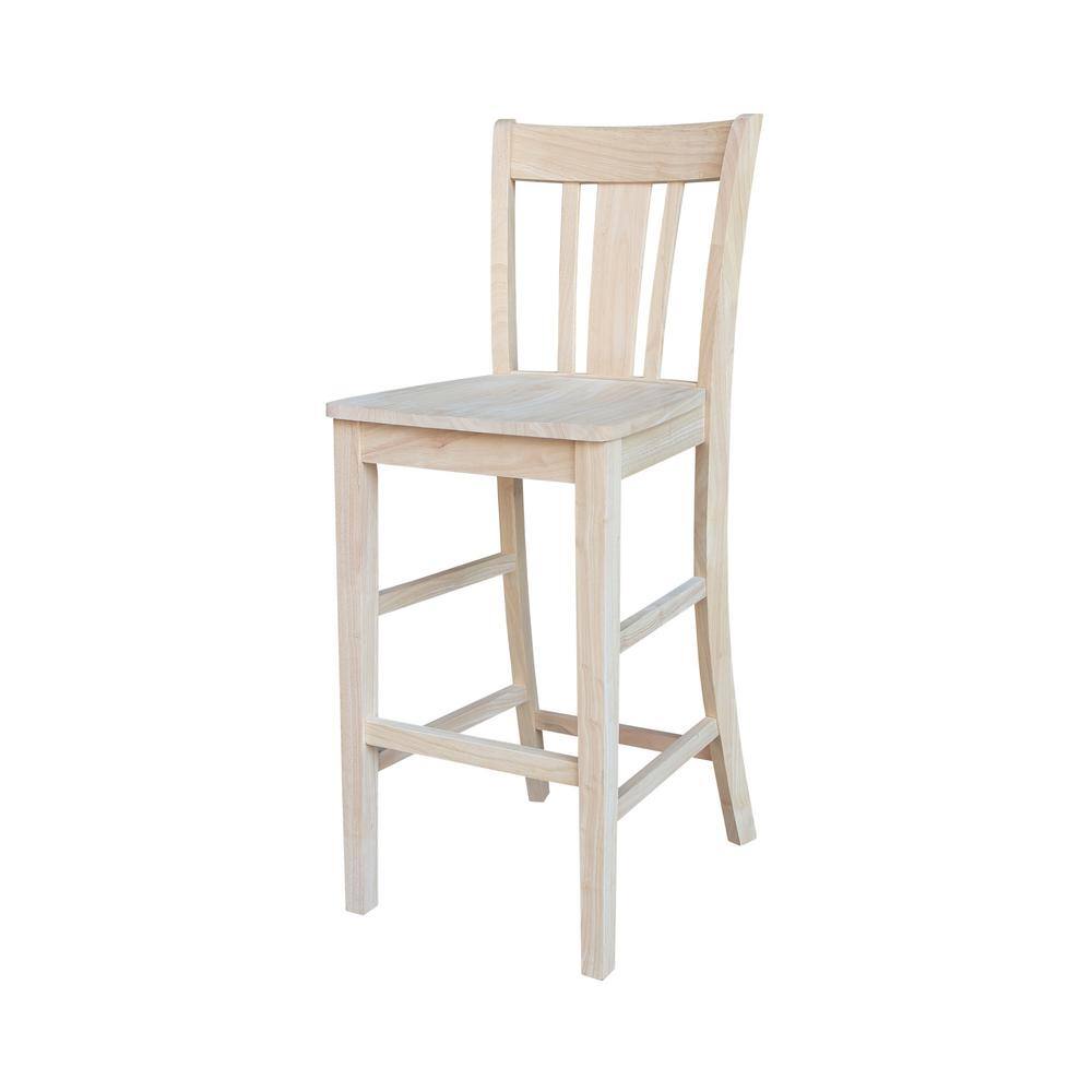 San Remo 30-Inch Unfinished Solid Wood Traditional Bar Stool
