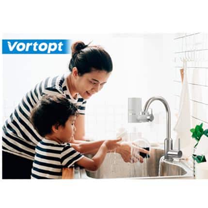 Faucet Water Filter for Sink, Rapid Flow 400 gal. Faucet Mount Water Filtration System for Tap Water, NSF Certified