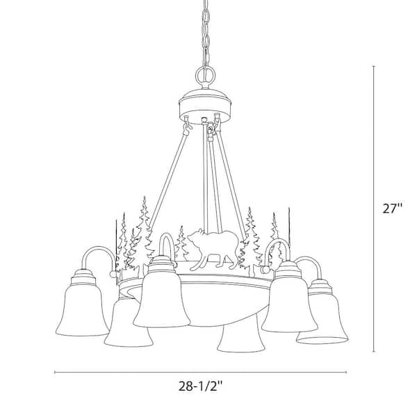 Bozeman 9-Light Bronze Rustic Bear Chandelier