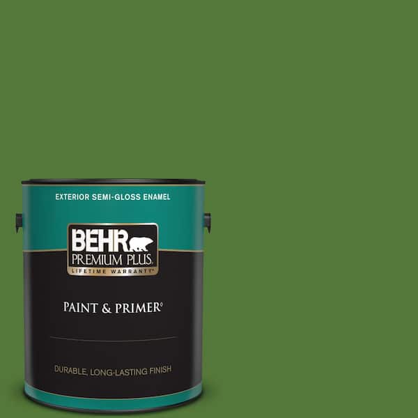 BEHR PREMIUM PLUS 1 gal. #P380-7 Luck of the Irish Semi-Gloss Enamel Exterior Paint & Primer