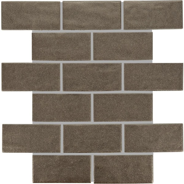 Artezen Metallic Vibe 12 in. x 12 in. Glossy Ceramic Brick Joint Mosaic Wall Tile (9.96 sq. ft. /case)