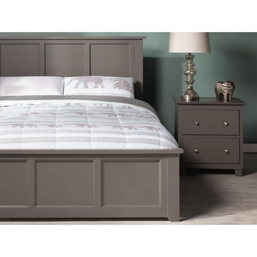 Madison Gray Solid Wood Full Platform Bed with Headboard