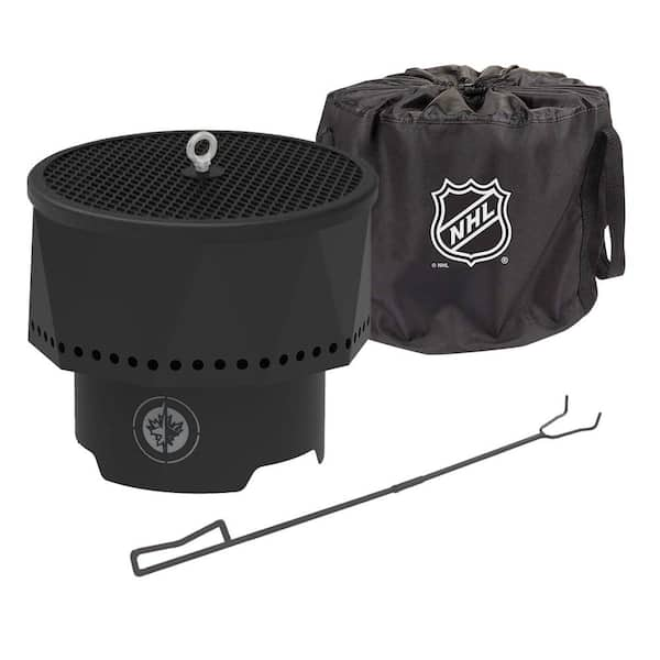 BLUE SKY OUTDOOR LIVING The Ridge NHL 15.7 in. x 12.5 in. Round Steel Wood Pellet Portable Fire Pit with Spark Screen, Poker&nbsp;- Winnipeg Jets