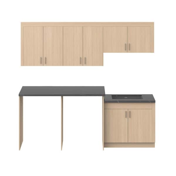 Timberline 101 in. W x 89.5 in. H x 24 in. D Mojavi Oak Laundry Base Cabinet Bundle