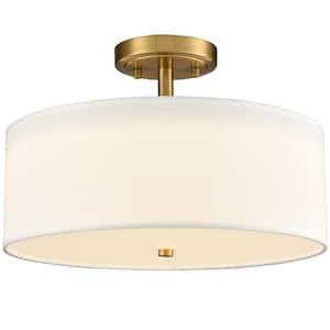 18.11 in. 0-Light Gold Flush Mount with No Glass Shade and No Light Bulb Type Included (1-Pack)