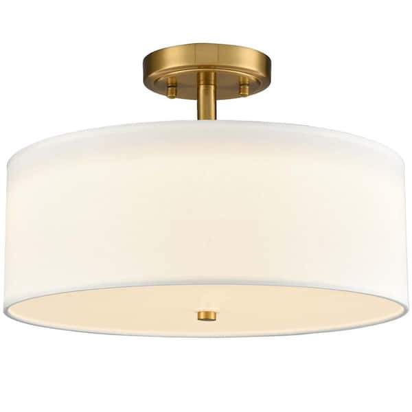 CLAXY 18.11 in. 0-Light Gold Flush Mount with No Glass Shade and No Light Bulb Type Included (1-Pack)