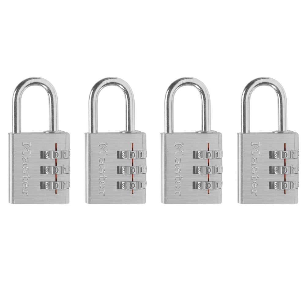 Master Lock Combination Lock, Resettable 3Dial, 4 Pack 630QHC The