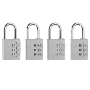 Combination Lock, Resettable 3-Dial, 4 Pack