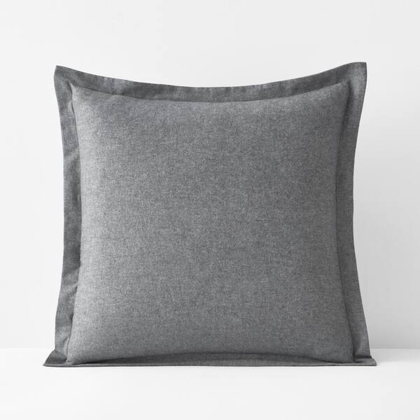 The Company Store Legends Hotel Bromley Yarn-Dyed Velvet Smoke Cotton Flannel Euro Sham