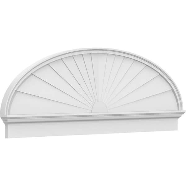 Ekena Millwork 2-3/4 in. x 68 in. x 23-7/8 in. Elliptical Sunburst Architectural Grade PVC Combination Pediment