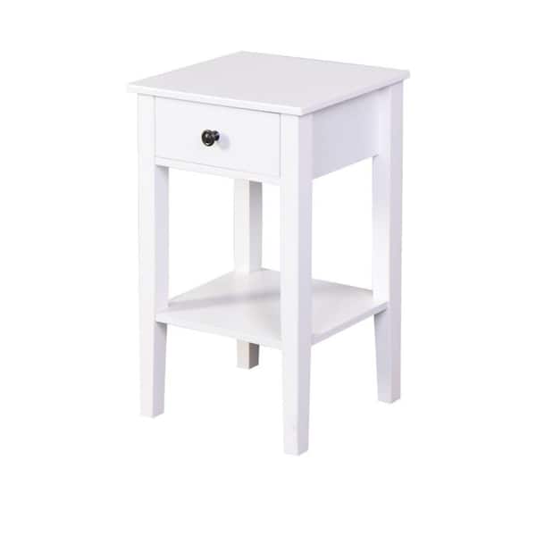 Miscool Naples 16.3 in. W x 12.6 in. D x 25.6 in. H White Freestanding Linen Cabinet with Drawer