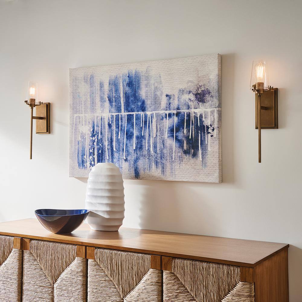 Alton 22" Brass and Clear Glass Wall Sconce
