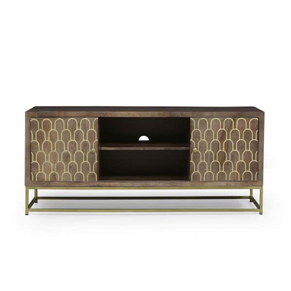 Noble House Sevier Walnut 2-Door TV Cabinet (Fits TVs Up to 33 in.)