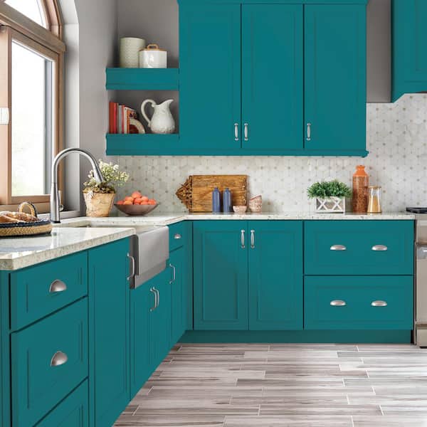 1 gal. #P470-7 The Real Teal Satin Enamel Interior/Exterior Cabinet, Door & Trim Paint