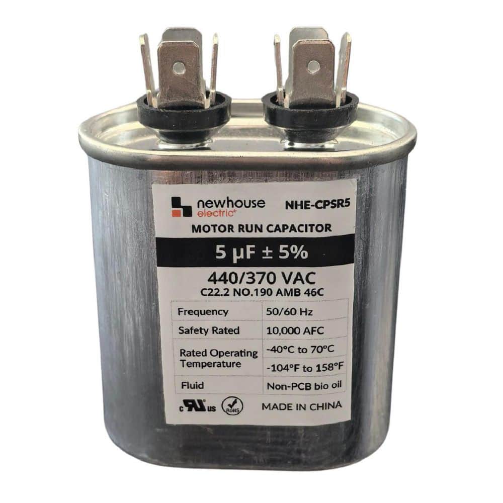 Single Run Capacitor 5 MFD 440/370 VAC for Air Conditioner and Heat Pump Systems, Oval, Metal price history on PriceWatchPro