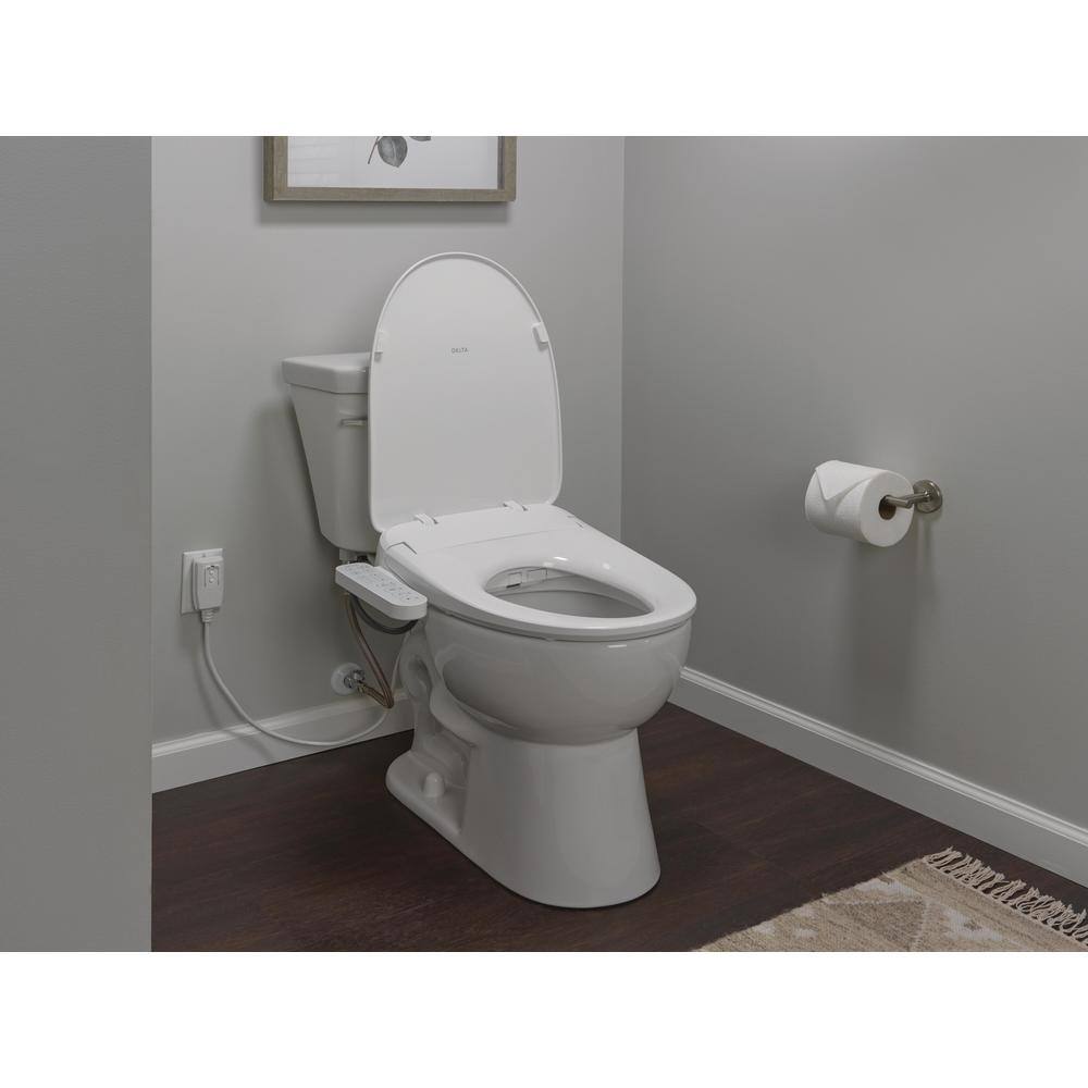 White Elongated Electric Bidet Toilet Seat with Soft Close
