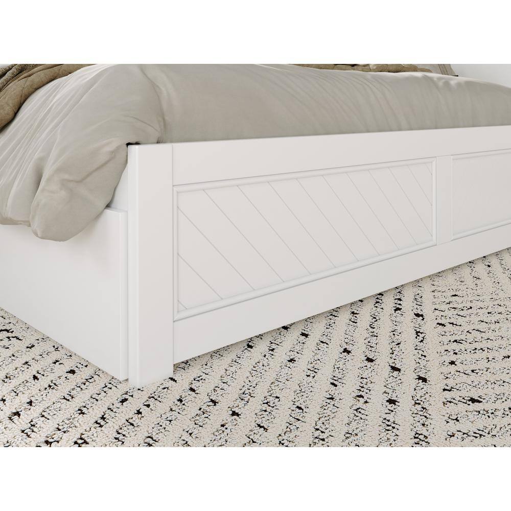 Canyon White King Wood Platform Bed with Storage Drawers