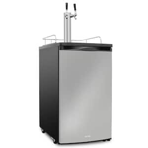 Dual Tap Kegerator, Beverage Dispenser and Universal Beer Cooler, Stainless Steel