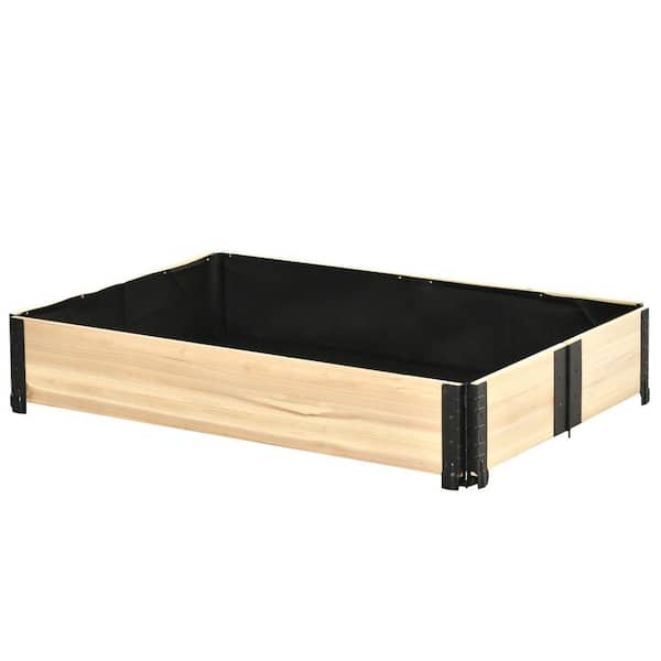 FORCLOVER 47.25 in. L x 31.5 in. W x 8.75 in. H Wooden Raised Garden Bed Foldable Planter Box