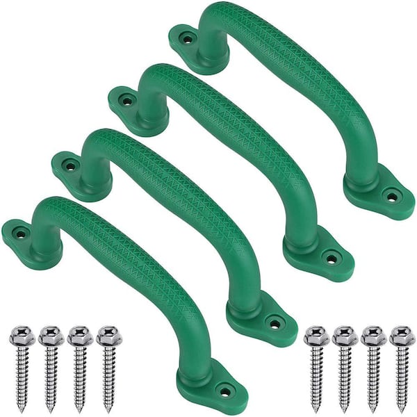 Angel Sar Green Safety Handles for Playset, Climbing Frame, Play House, Climbing Frame (4-Pack)