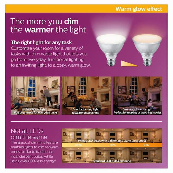 warm dim light bulbs