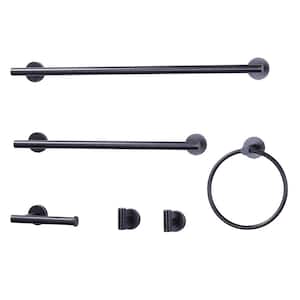 6-Piece Wall Mounted Bath Hardware Set Mounting Hardware Included in Oil Rubbed Bronze
