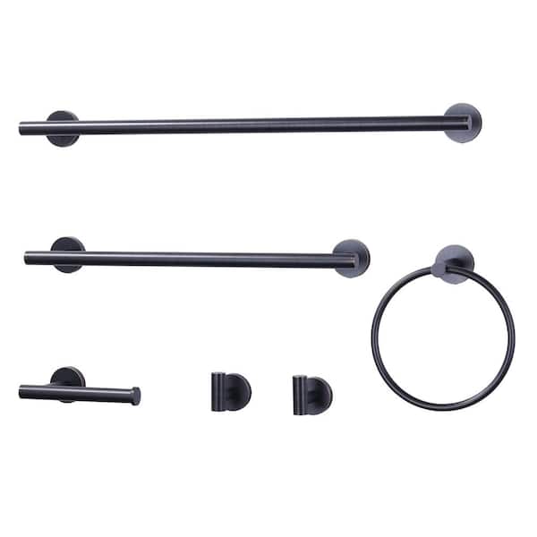 IVIGA 6 -Piece Bath Hardware Set with 2-Towel Hooks, Towel Ring, Toilet Paper Holder and 2-Towel Bars in Oil Rubbed Bronze