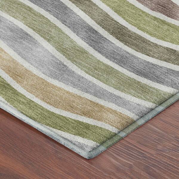 Mayfield Premium Machine Washable Abstract AMF2333 Fern 10 ft. x 14 ft. Area Rug