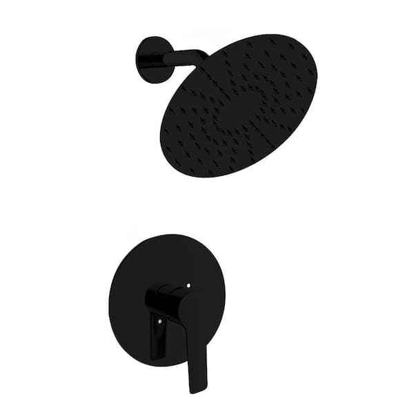 HOMLUX Single-Handle 1-Spray Shower Faucet with 1.5 GPM in Matte Black (Valve Included)