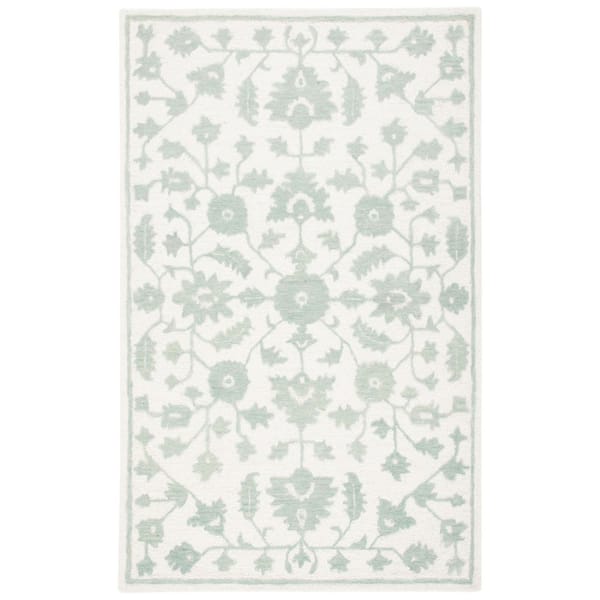 SAFAVIEH Metro Ivory/Light Green 5 ft. x 8 ft. Border Floral Area Rug