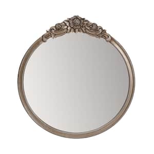 21.5 in. x 20.5 in. Alaric Pewter Framed Round Decorative Mirror