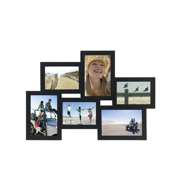 Unbranded 18 in. x 12 in. 6-Opening Black Collage Picture Frame