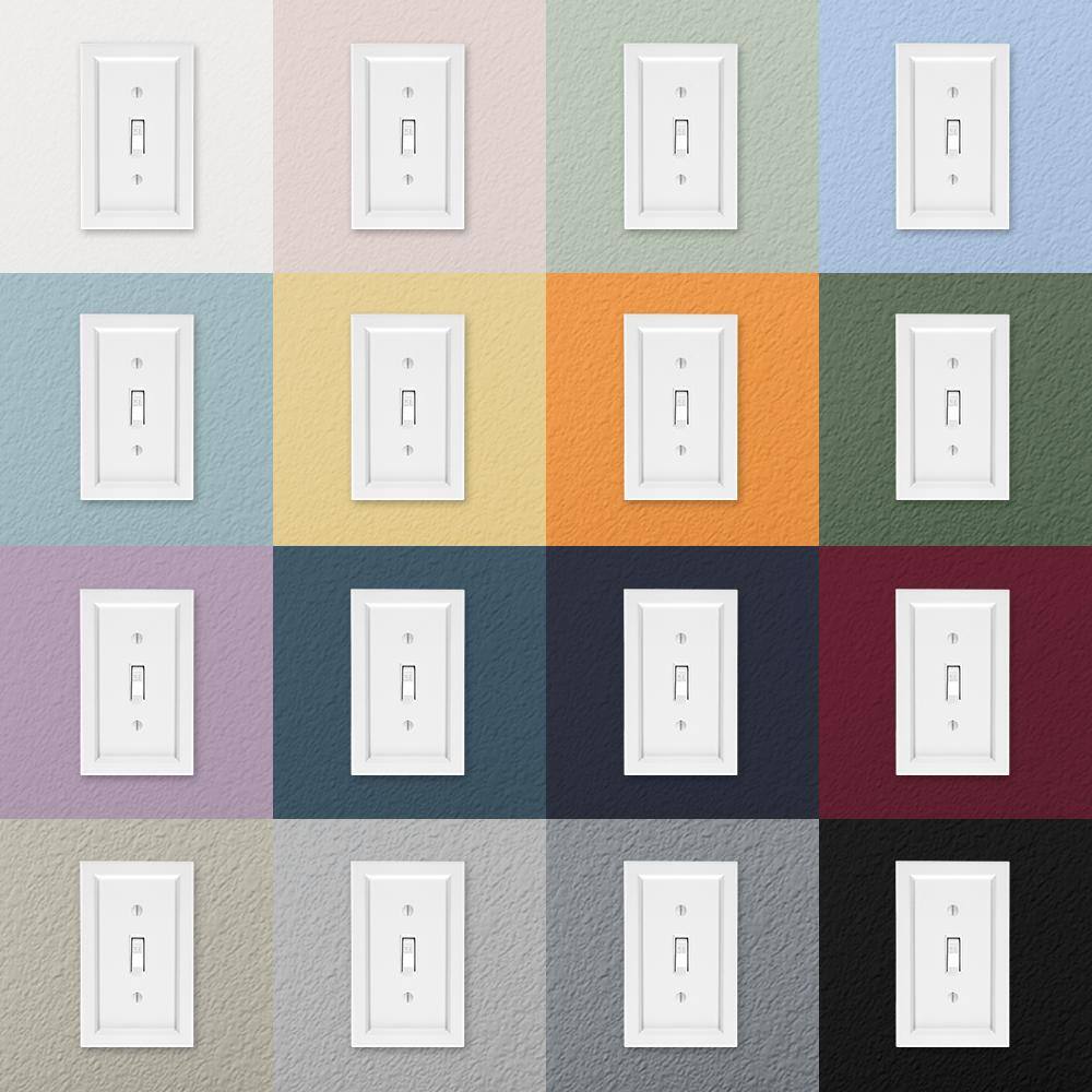 White Wood Double Rocker Wall Plate